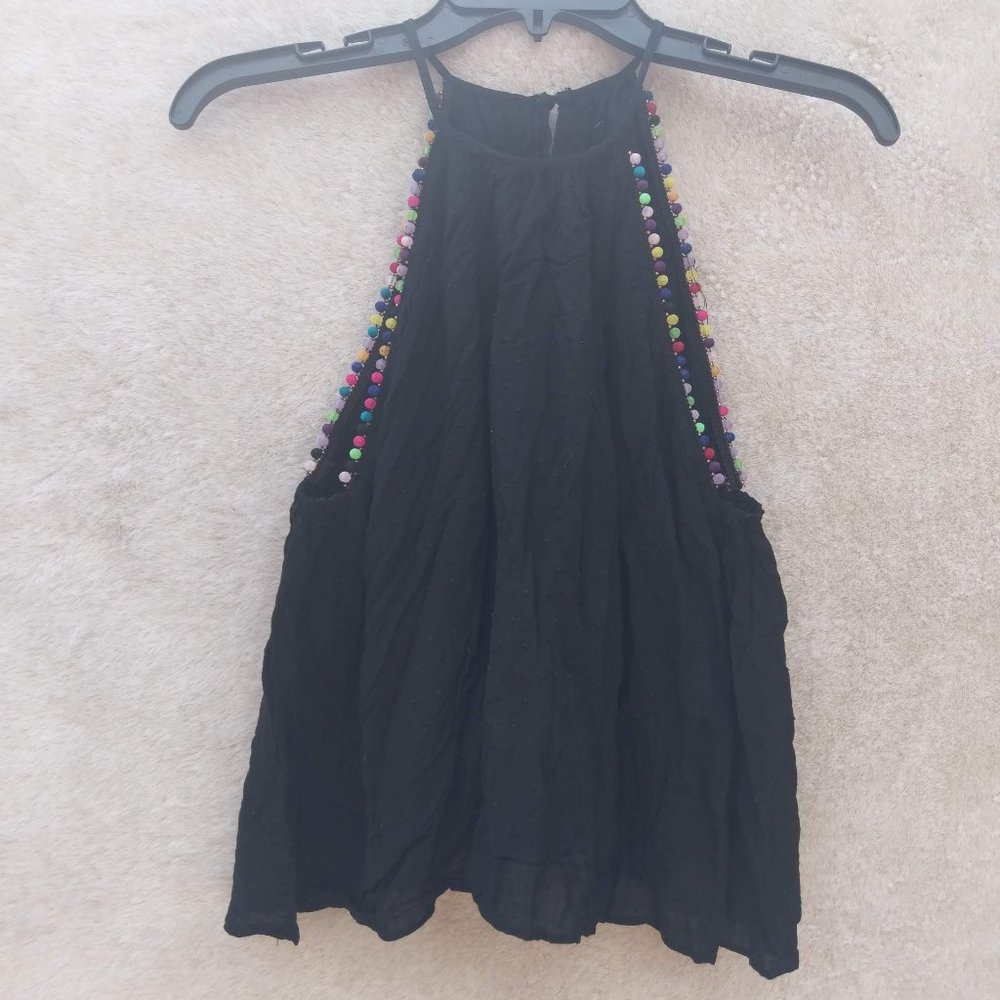Black sleeveless blouse